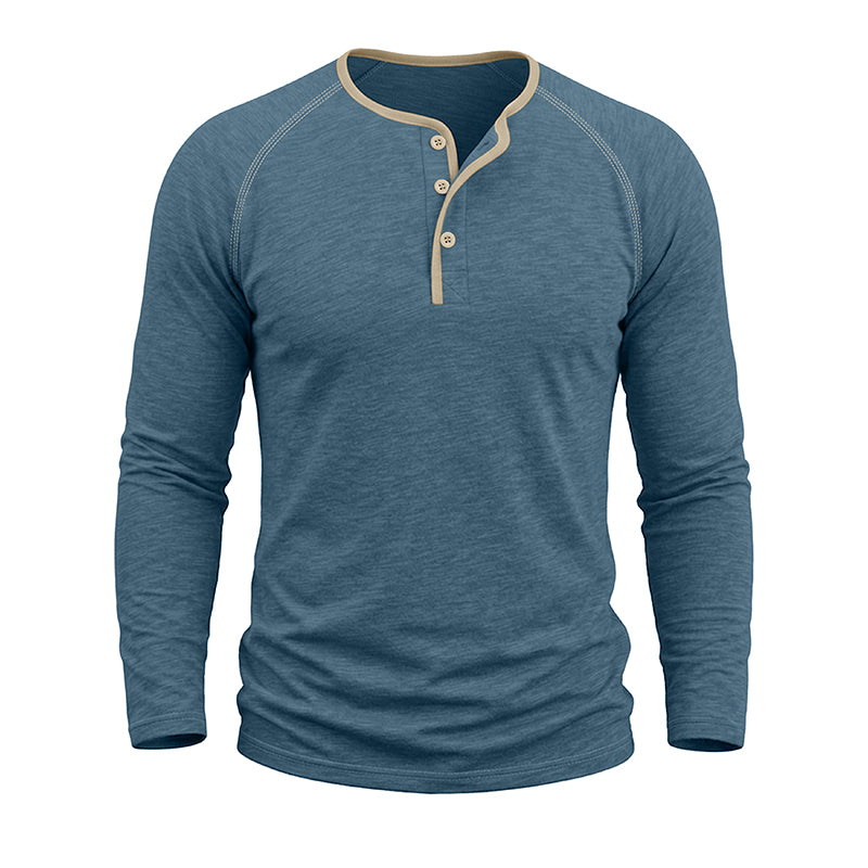 Rory Cotton Long Sleeve Henley Shirt