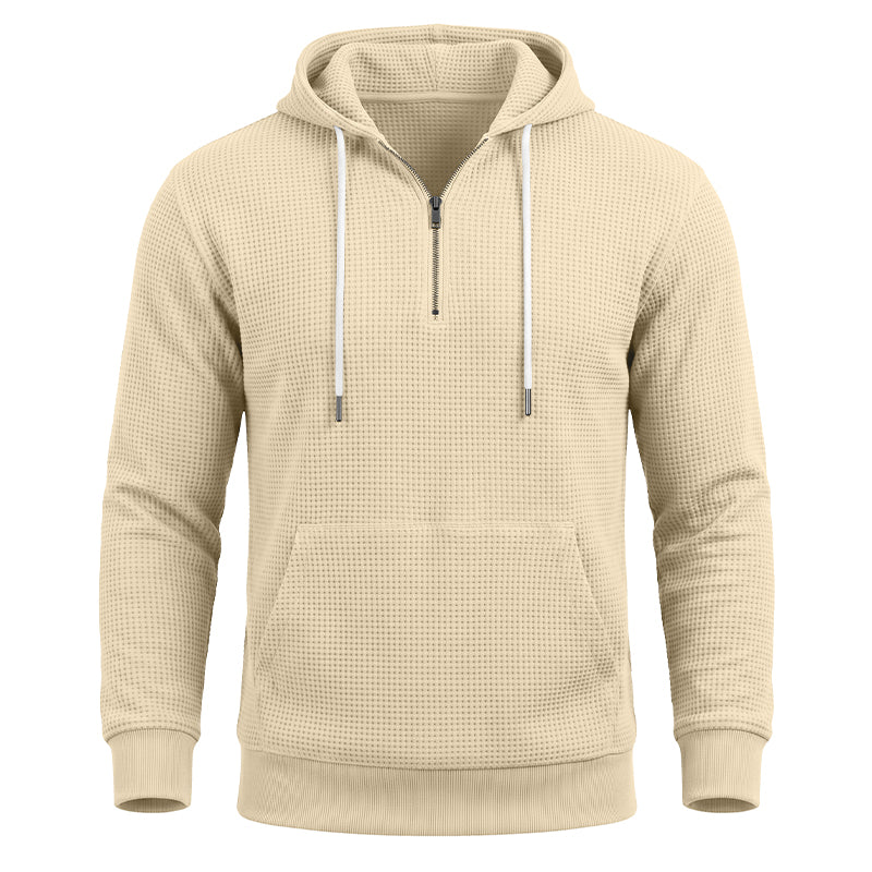 Charles Waffle-Knit Quarter-Zip Hoodie