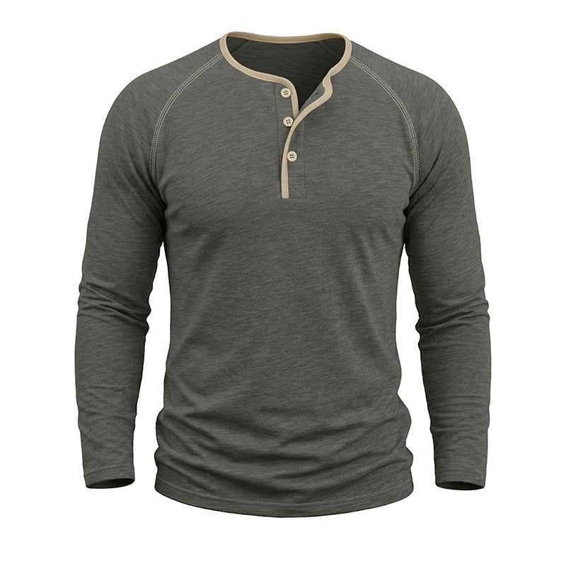 Rory Cotton Long Sleeve Henley Shirt