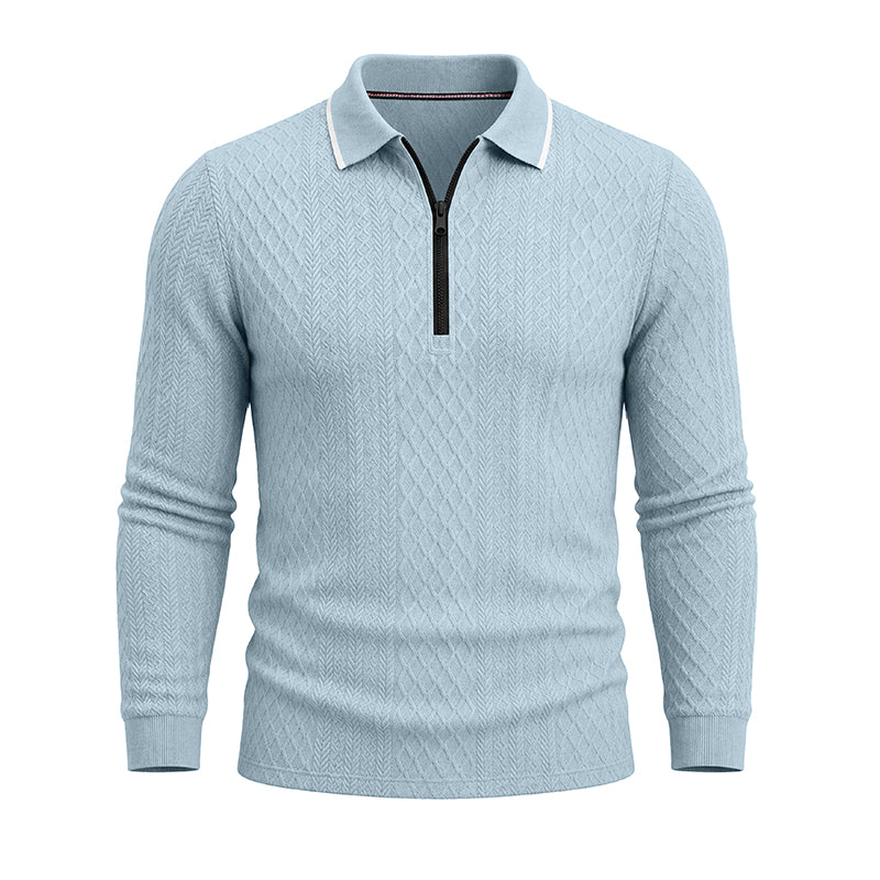 Textured Quarter-Zip Polo Shirt