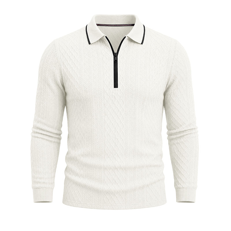 Textured Quarter-Zip Polo Shirt