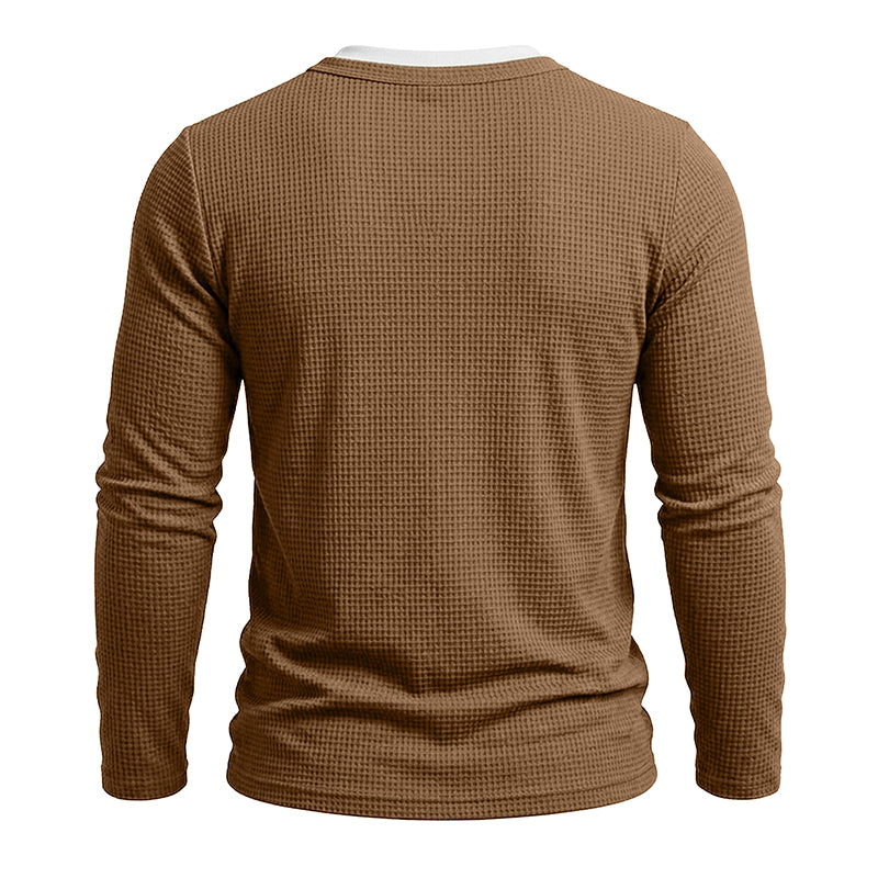 Julien Waffle Long-Sleeve Henley T-Shirt
