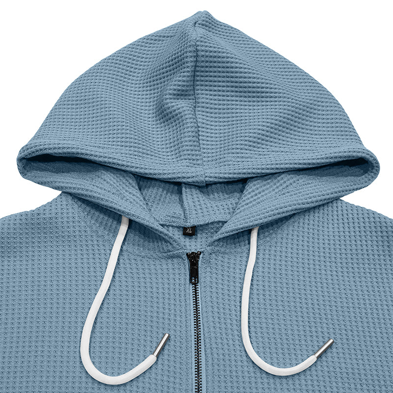 Charles Waffle-Knit Quarter-Zip Hoodie