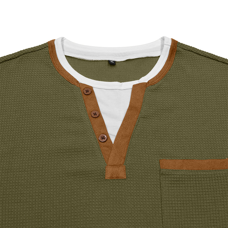 Ryan Layered-Look Henley Long-Sleeve T-Shirt