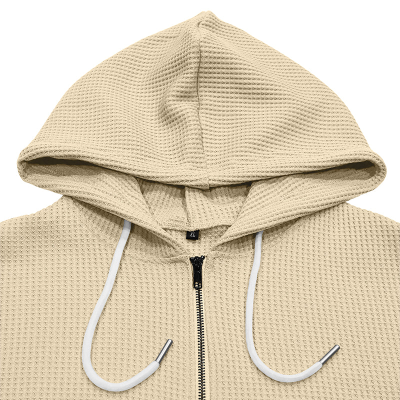 Charles Waffle-Knit Quarter-Zip Hoodie