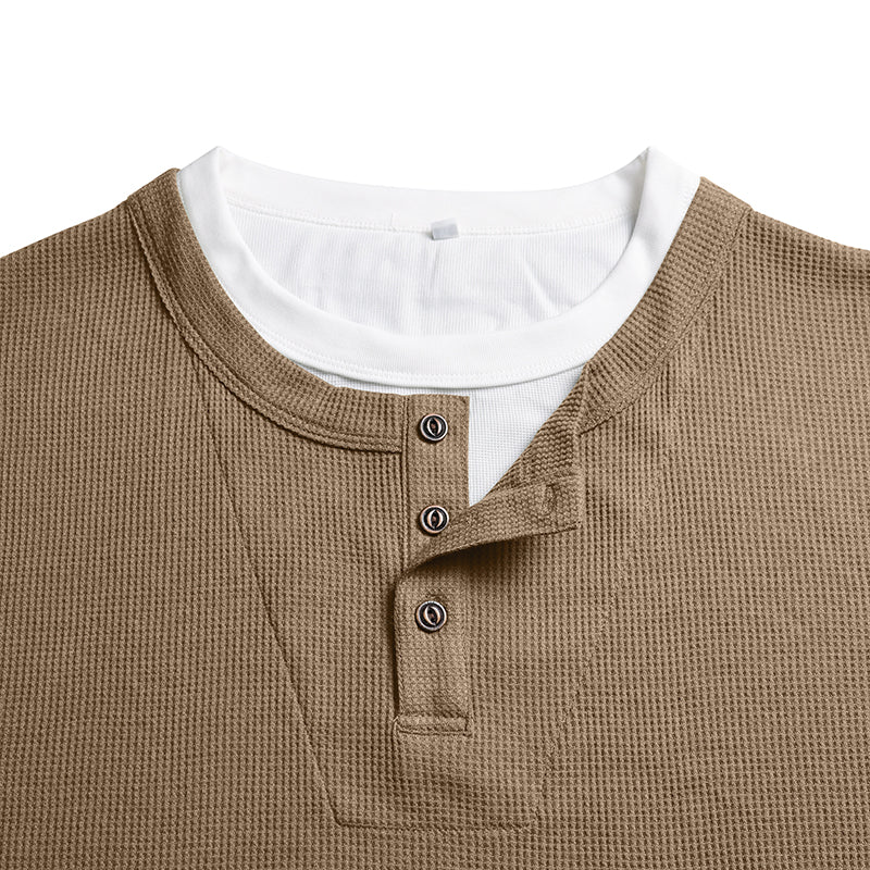 Julien Waffle Long-Sleeve Henley T-Shirt