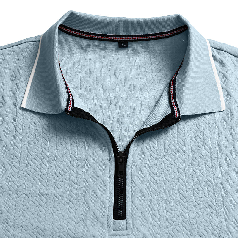 Textured Quarter-Zip Polo Shirt