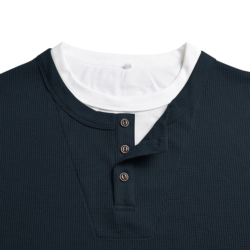 Julien Waffle Long-Sleeve Henley T-Shirt