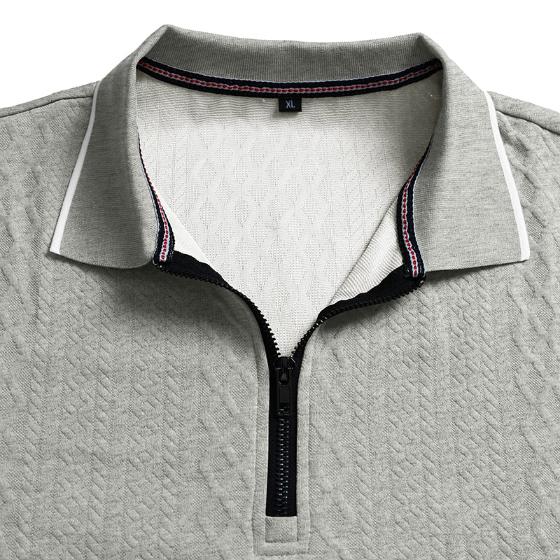 Textured Quarter-Zip Polo Shirt