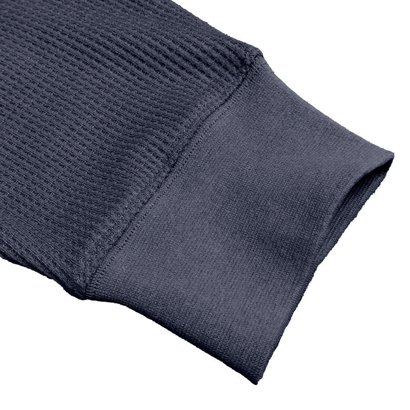 Waffle Knit Henley Long Sleeve Shirt
