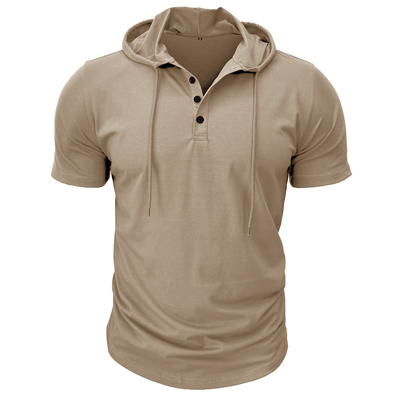 Abbott Short Sleeve Hooded Henley T-Shirt