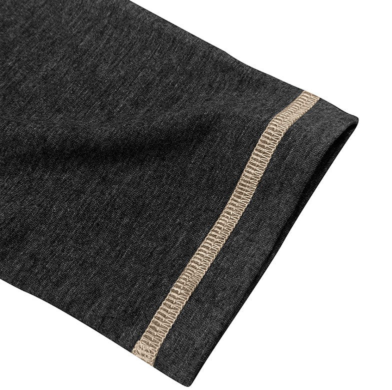 Contrast Collar Long Sleeve Polo Shirt