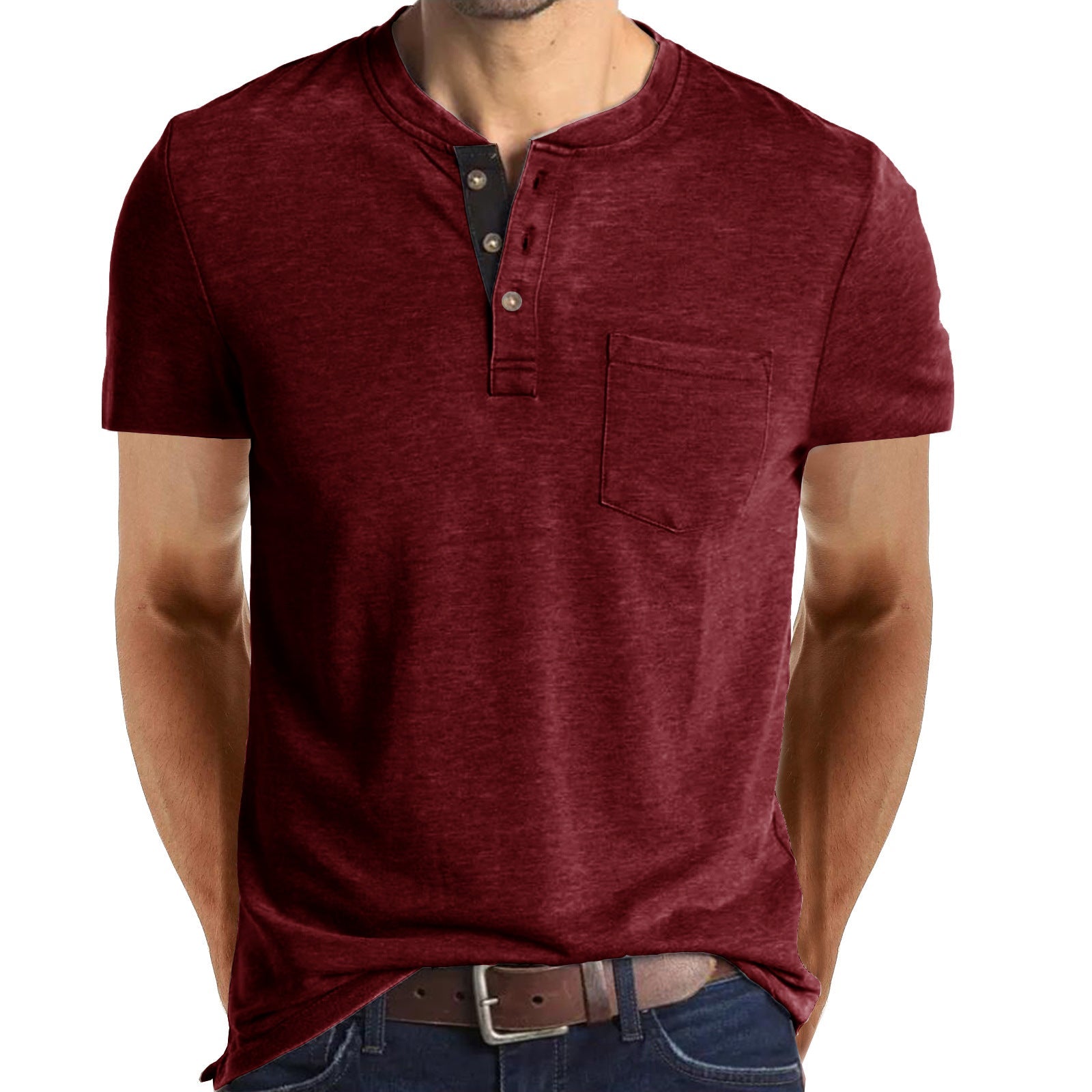 T-shirt décontracté à manches courtes en coton pour hommes