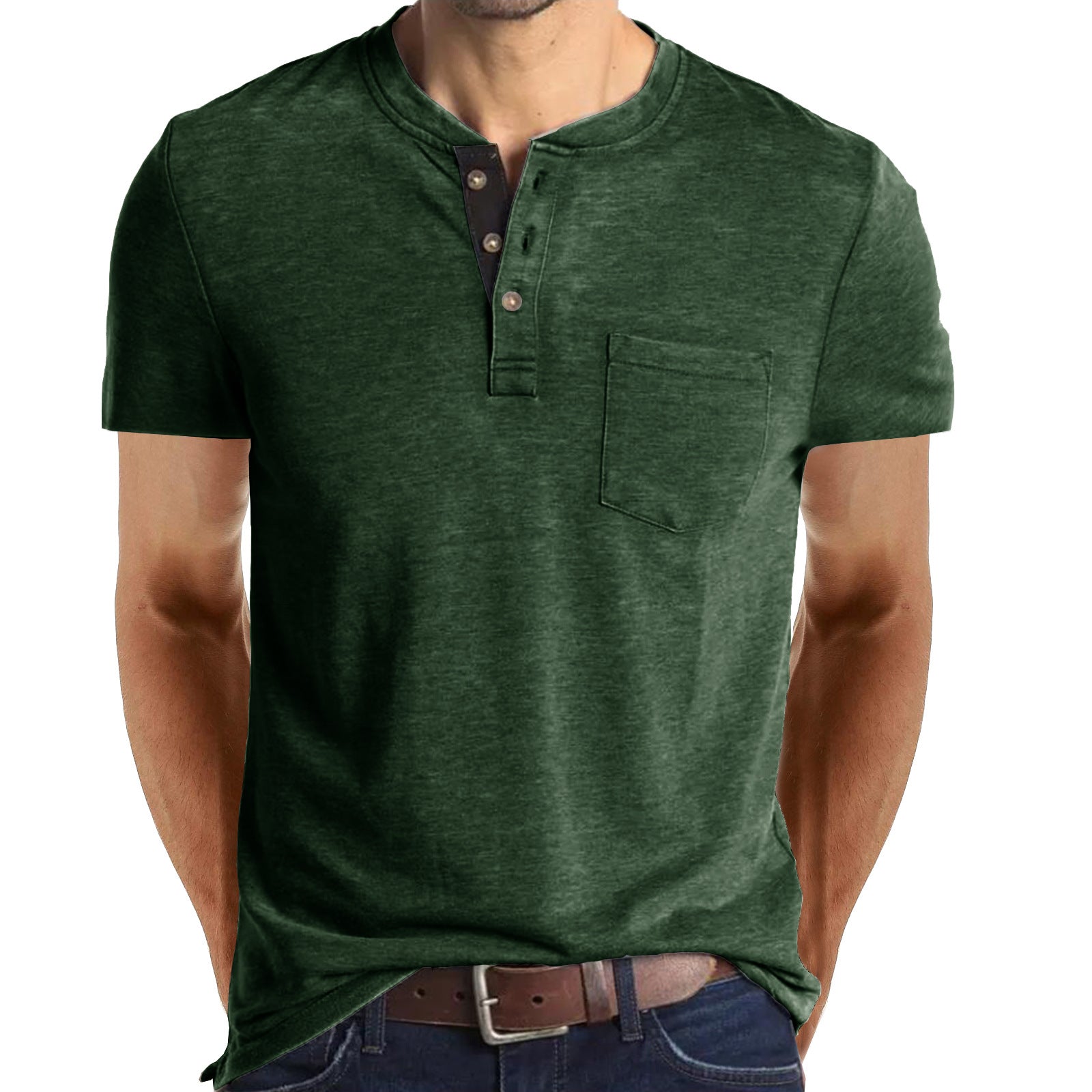 T-shirt décontracté à manches courtes en coton pour hommes