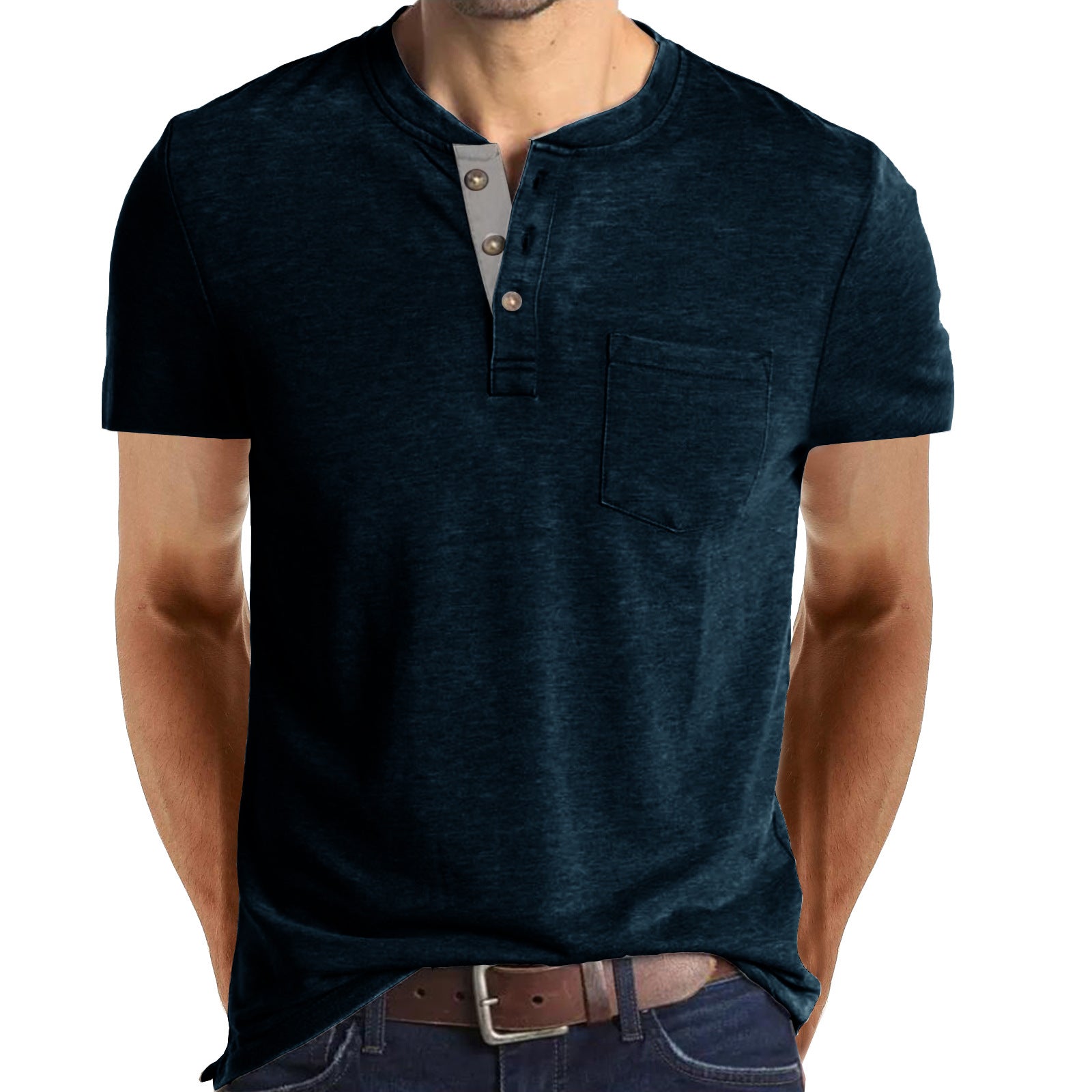 T-shirt décontracté à manches courtes en coton pour hommes