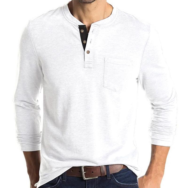 T-shirt décontracté à manches longues et à manches courtes pour hommes
