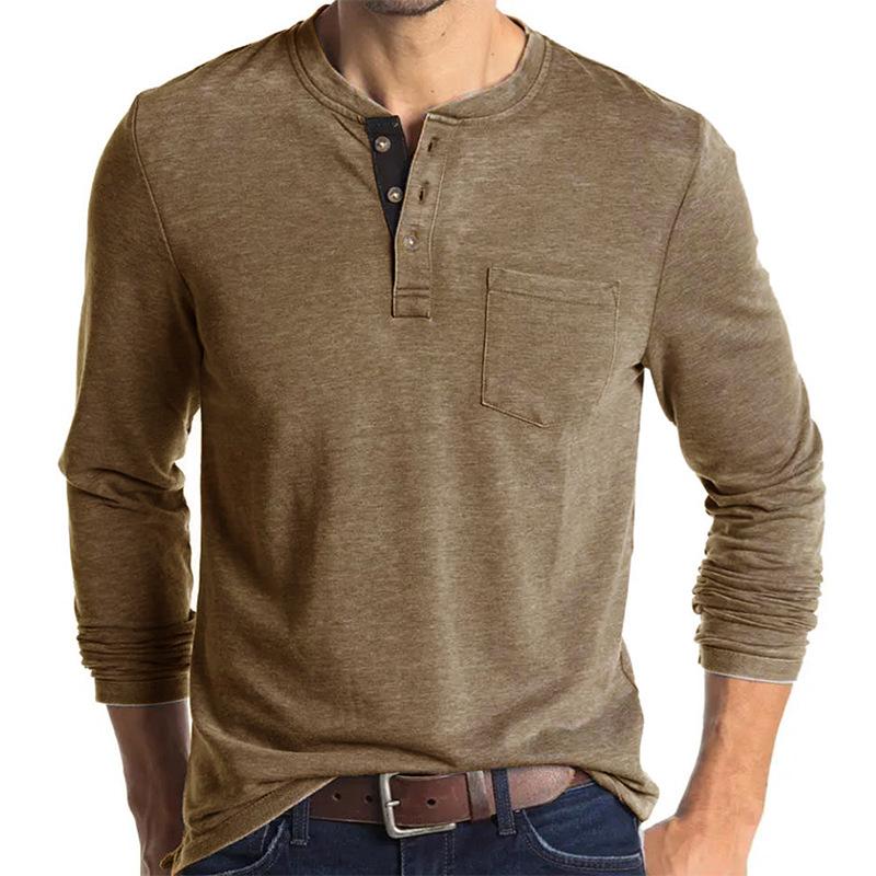 T-shirt décontracté à manches longues et à manches courtes pour hommes