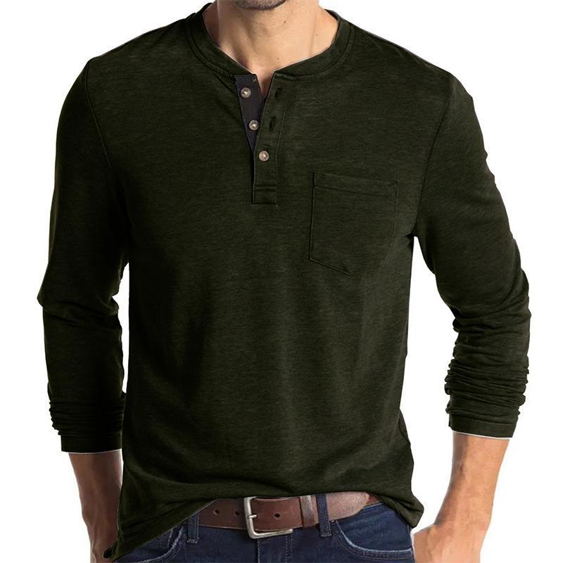 T-shirt décontracté à manches longues et à manches courtes pour hommes