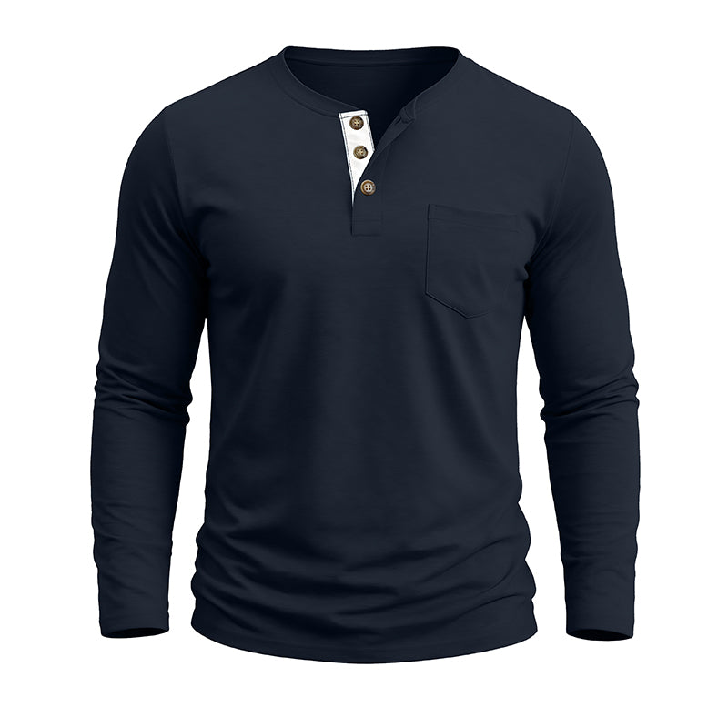 Herrenmode-Casual-Henley-Hemden im Sale