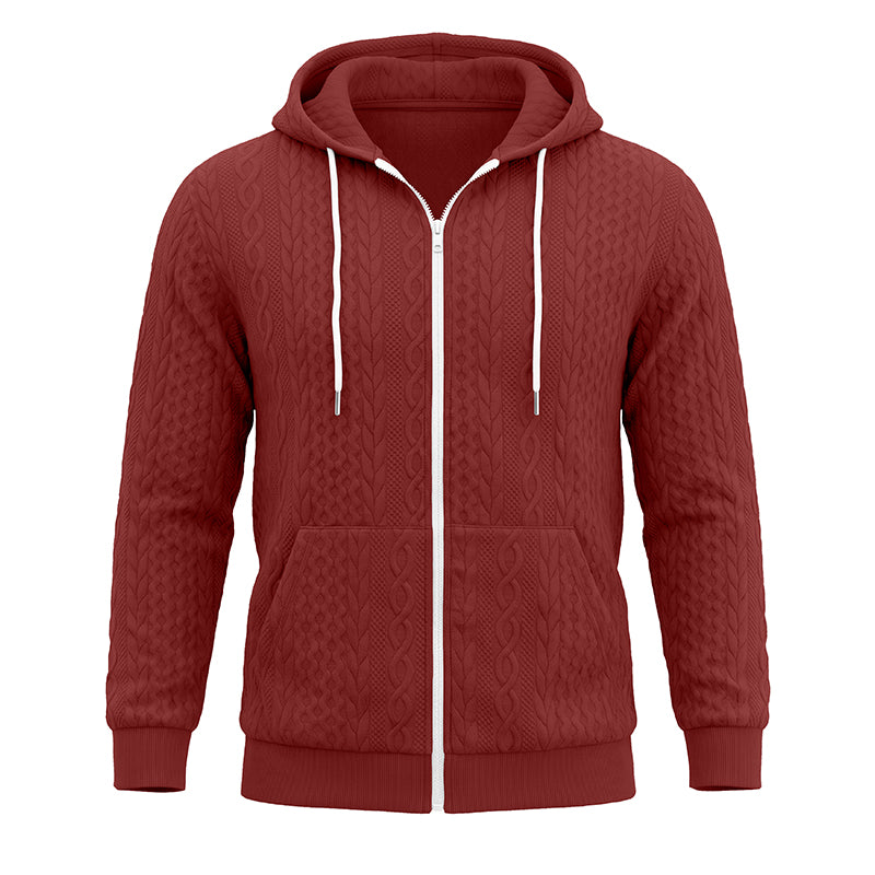 Erik Cable-Textured Full-Zip Hoodie