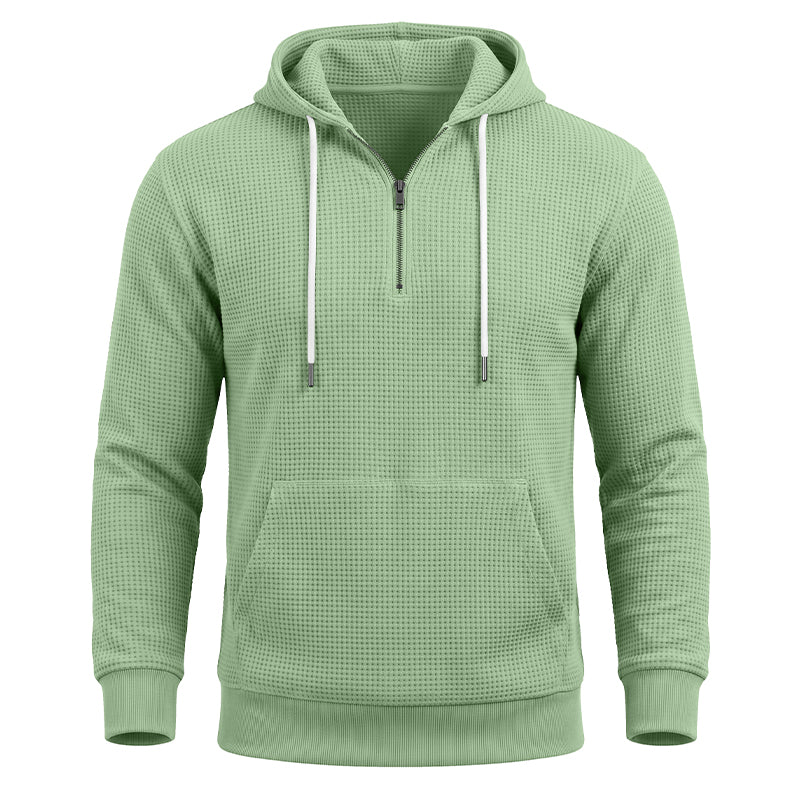 Charles  Waffle-Knit Quarter-Zip Hoodie