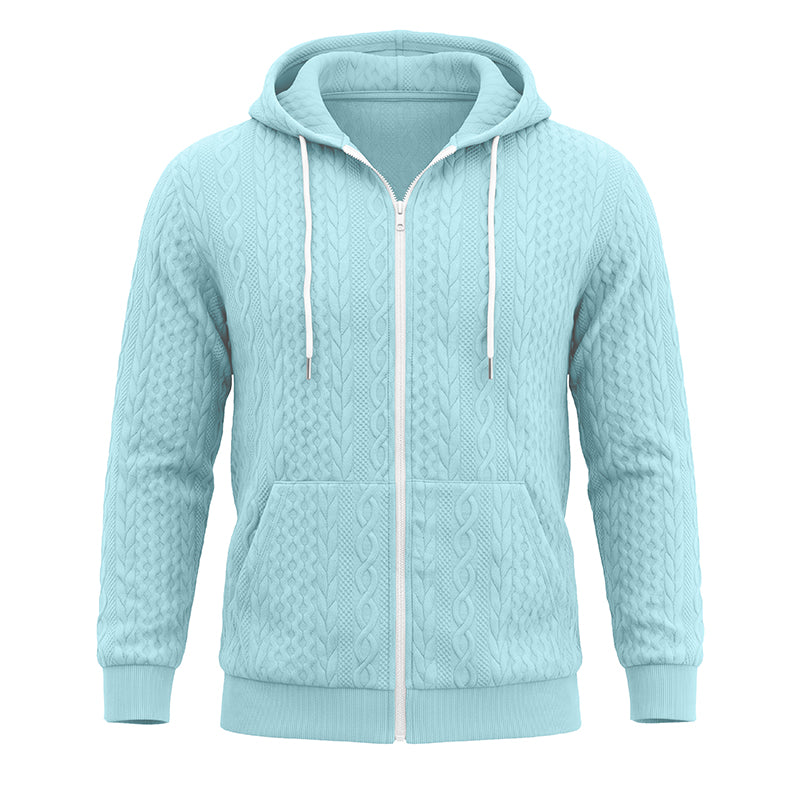 Erik Cable-Textured Full-Zip Hoodie