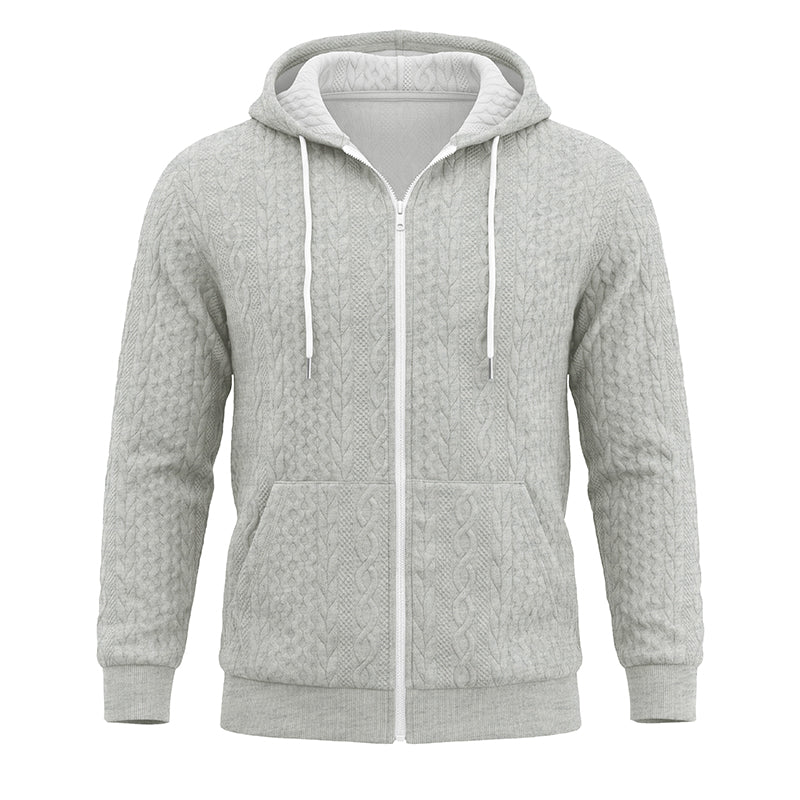 Erik Cable-Textured Full-Zip Hoodie