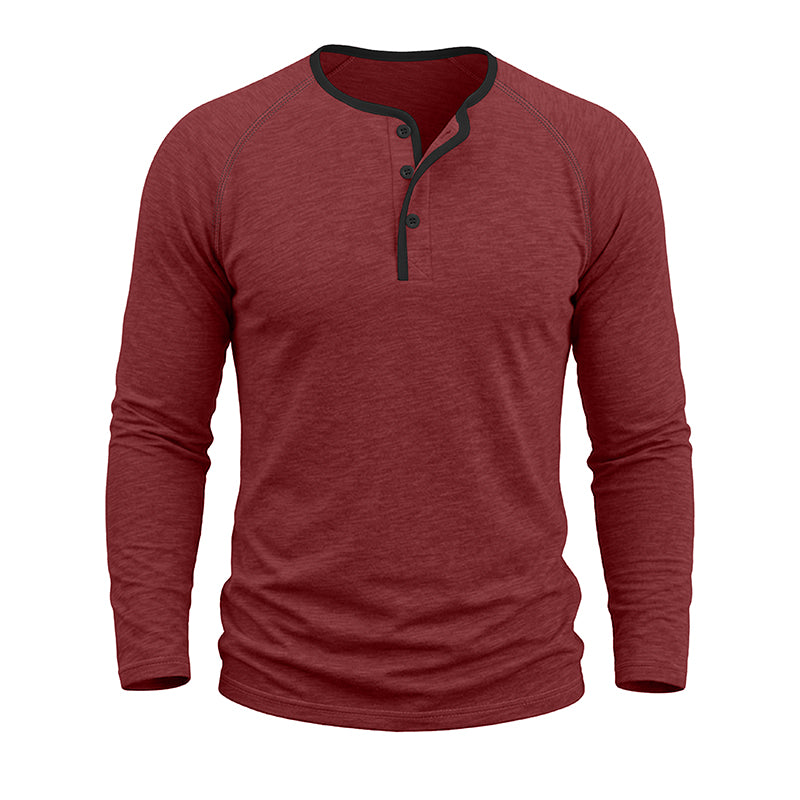 Rory Cotton Long Sleeve Henley Shirt