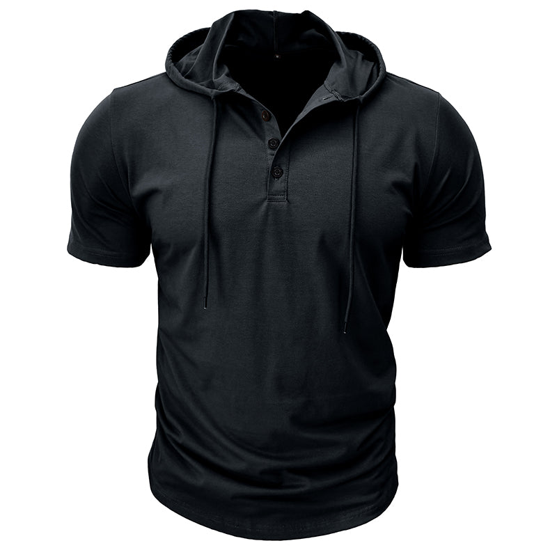 Abbott Short Sleeve Hooded Henley T-Shirt