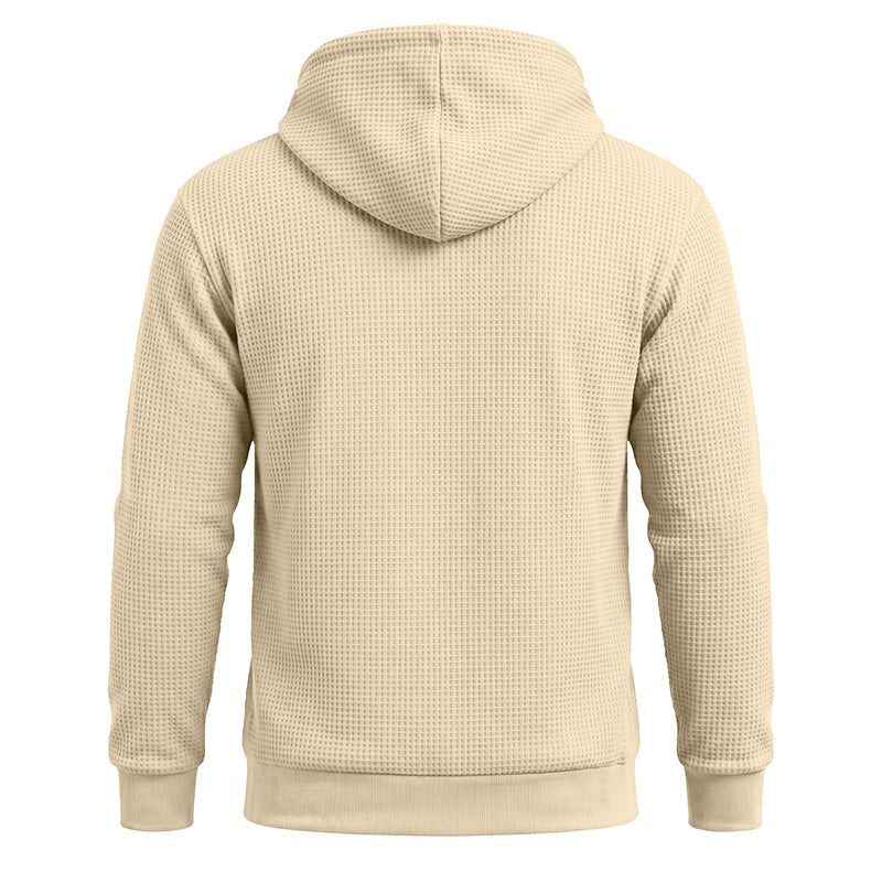 Charles  Waffle-Knit Quarter-Zip Hoodie