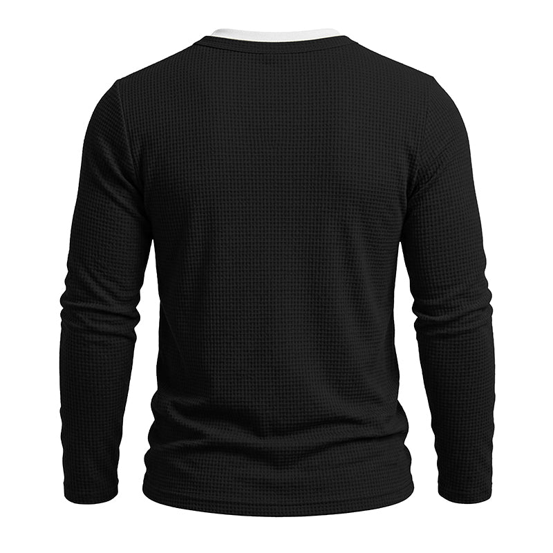 Julien Waffle Long-Sleeve Henley T-Shirt