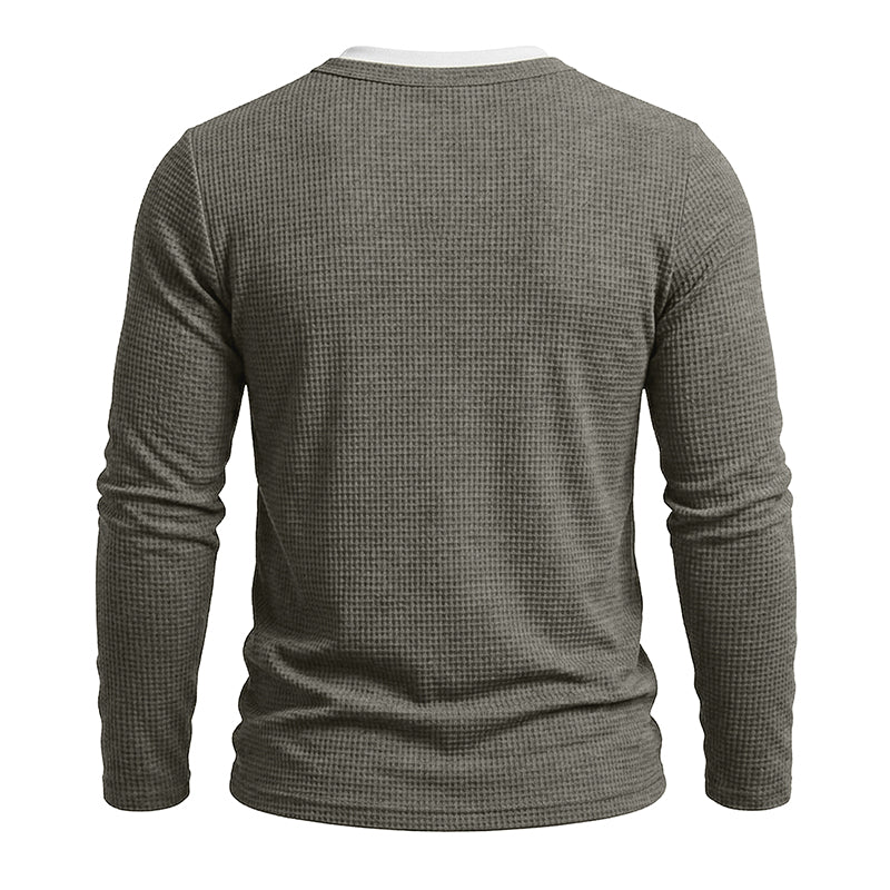 Julien Waffle Long-Sleeve Henley T-Shirt