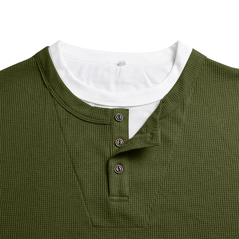 Julien Waffle Long-Sleeve Henley T-Shirt