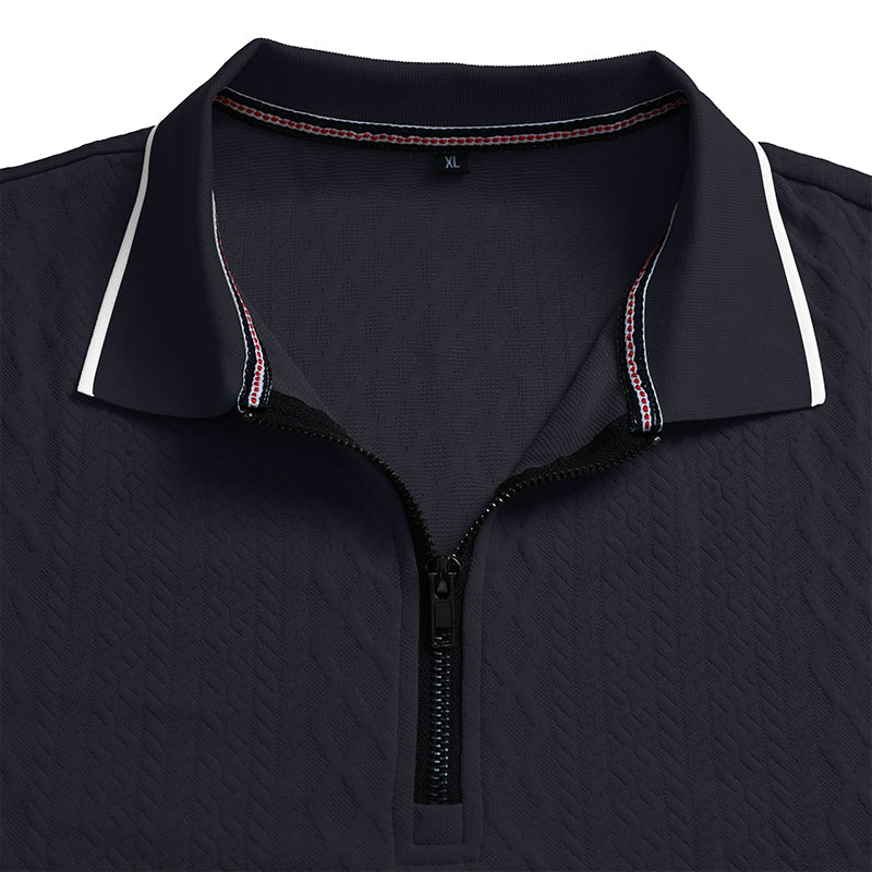 Textured Quarter-Zip Polo Shirt