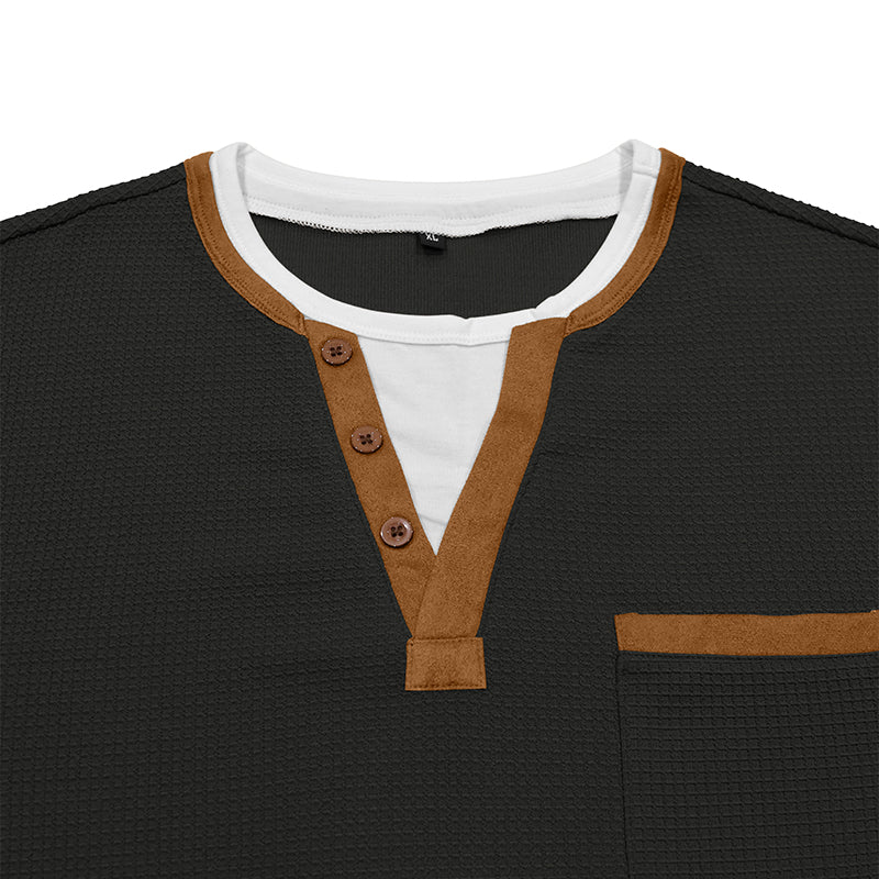Ryan  Layered-Look Henley Long-Sleeve T-Shirt