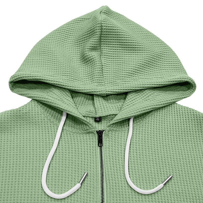 Charles  Waffle-Knit Quarter-Zip Hoodie