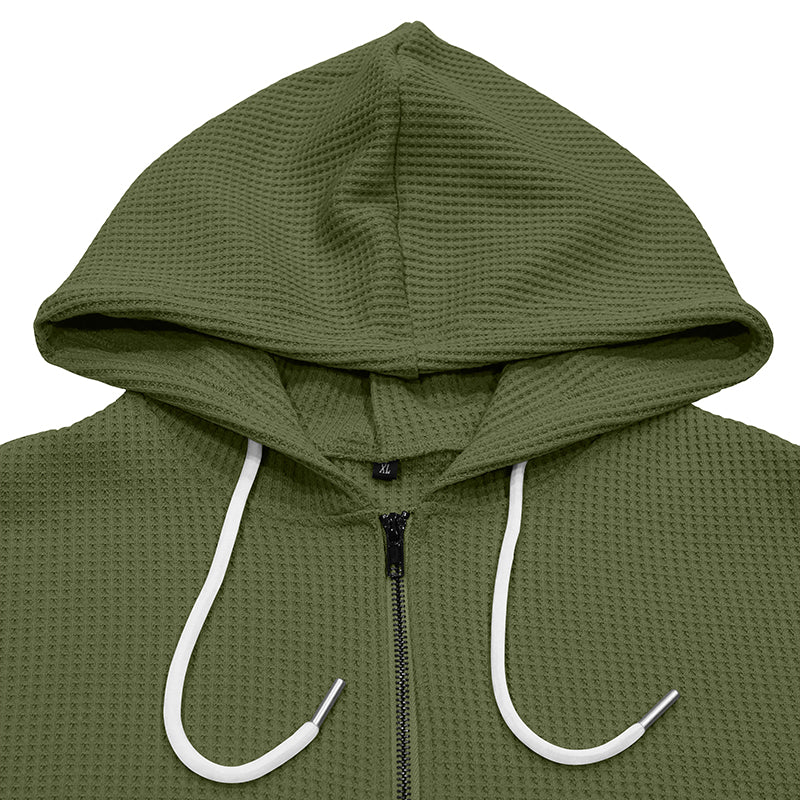 Charles  Waffle-Knit Quarter-Zip Hoodie