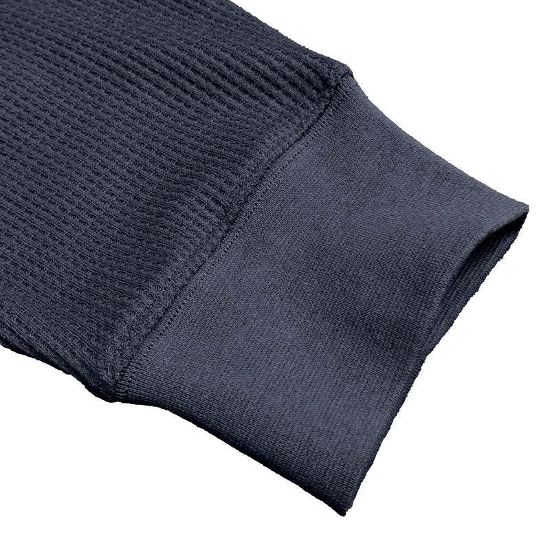 Waffle Knit Henley Long Sleeve Shirt