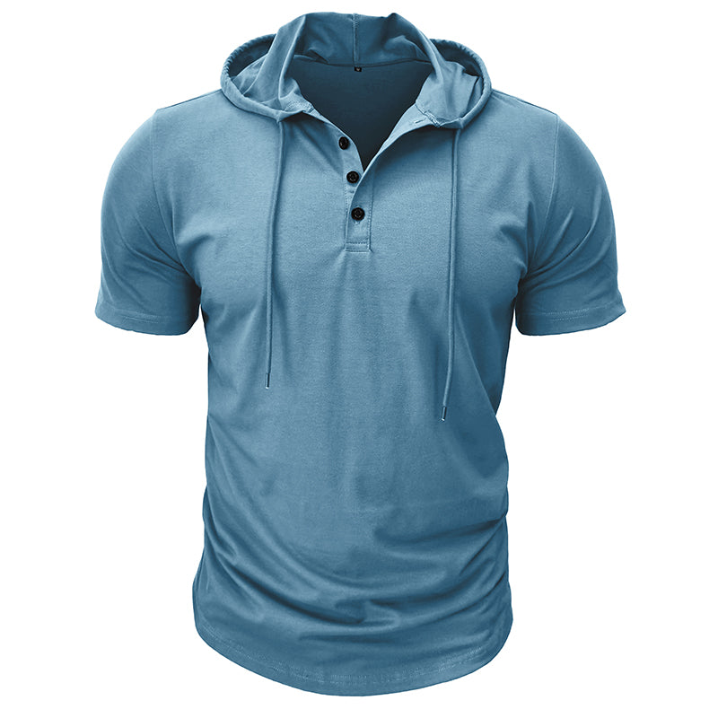 Abbott Short Sleeve Hooded Henley T-Shirt